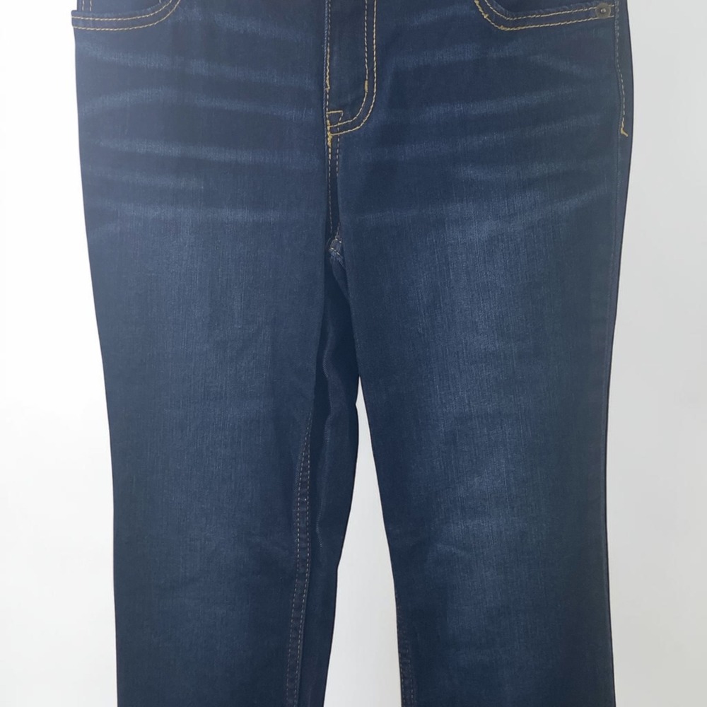 Cat & Jack Girls Size 12 Bootcut Jeans Dark Wash Super Stretch Denim Pants
